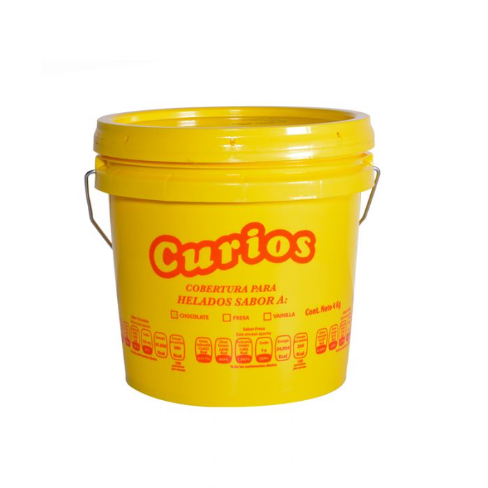  - Cobertura para helados sabor fresa Curios 4 kg - 1