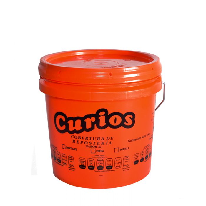  - Cobertura para repostería sabor fresa Curios 4 kg - 1